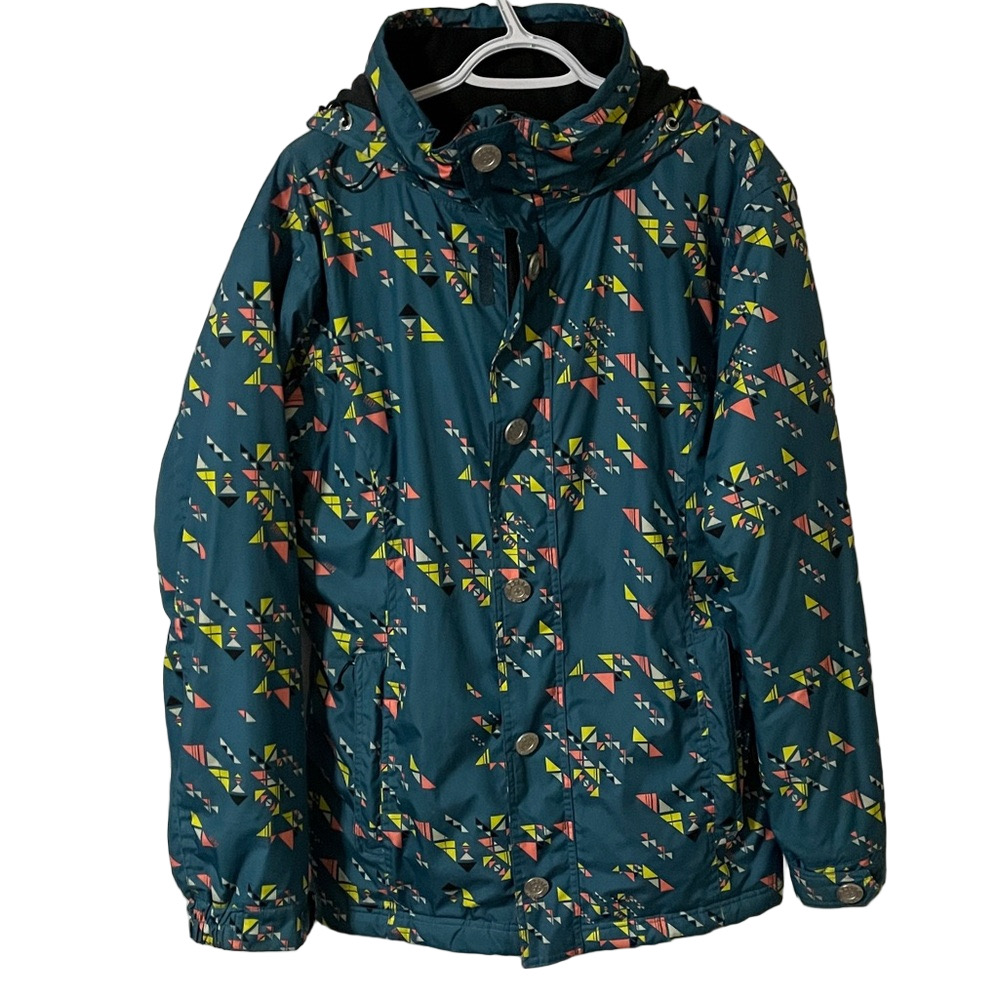 Betty Rides Teal Geometric Jacket Size Large